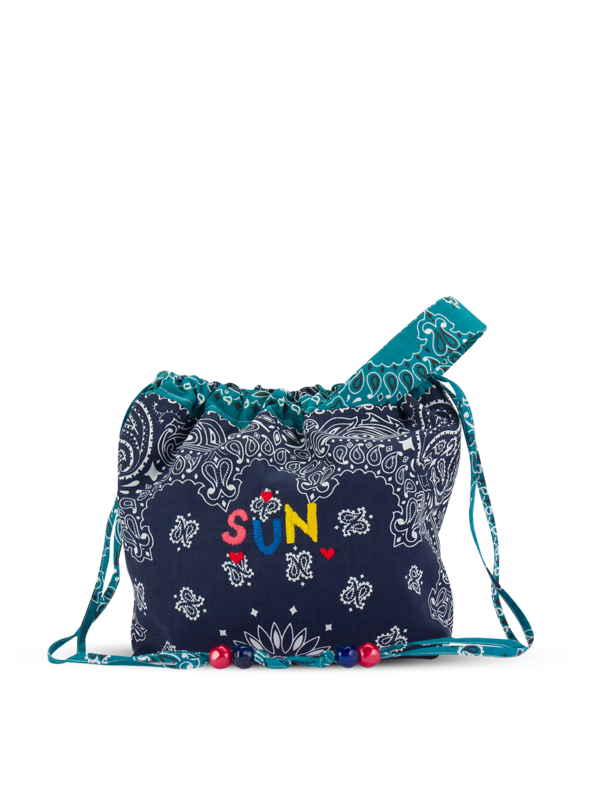 Maxi bucket bag navy petrole SUN HEARTS