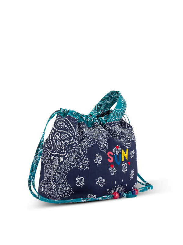 Maxi bucket bag navy petrole SUN HEARTS