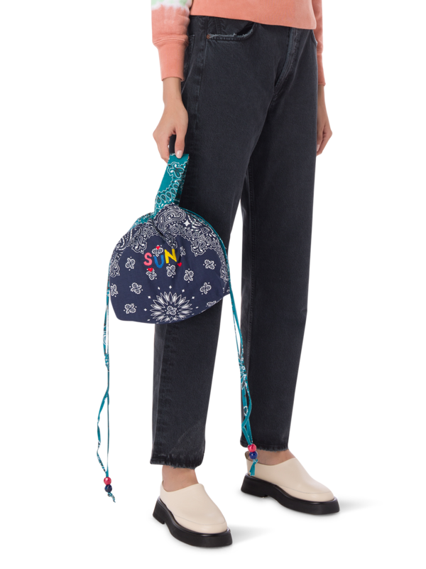 Maxi bucket bag navy petrole SUN HEARTS