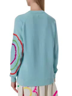 سويت شيرت بأكمام راجلان مطرز بتصميم مشهد الشمس