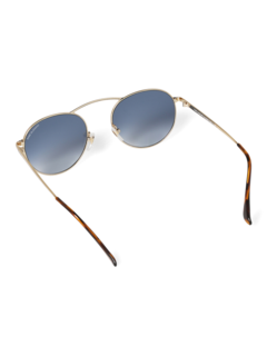 Metallic Blue Round Frame Sunglasses