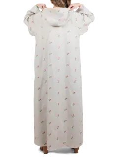 Stars Embroidered Linen Abaya
