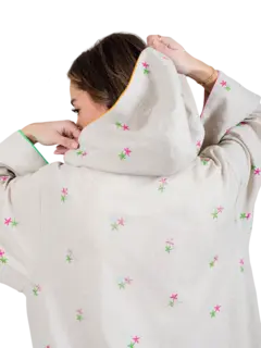Stars Embroidered Linen Abaya