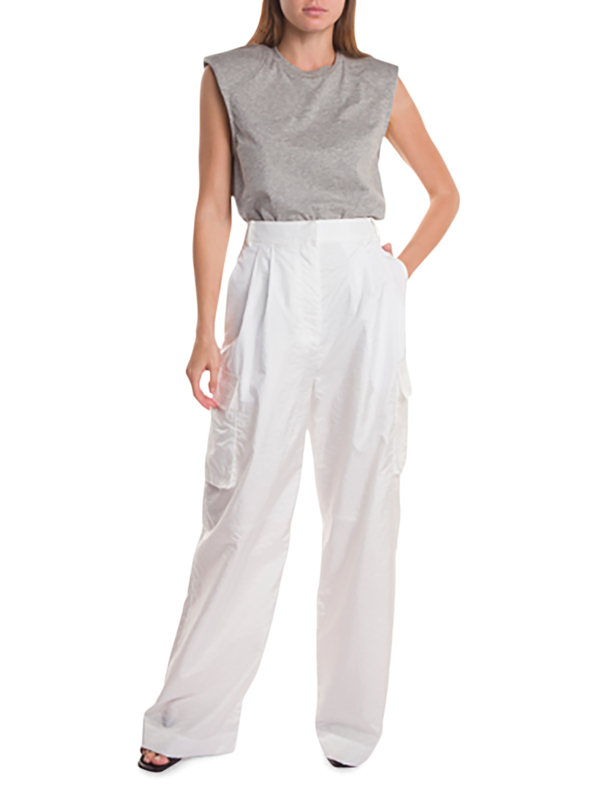 Crispy Nylon Pleated Cargo Pants