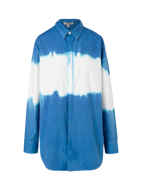 قميص صيفي بأكمام طويلة مصبوغ بطريقة الربط