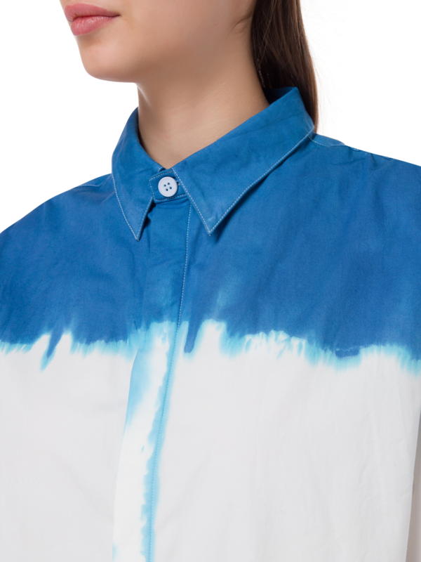 قميص صيفي بأكمام طويلة مصبوغ بطريقة الربط