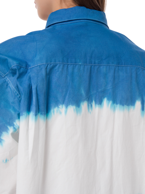 قميص صيفي بأكمام طويلة مصبوغ بطريقة الربط