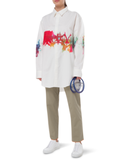 قميص صيفي بأكمام طويلة مصبوغ بطريقة الربط