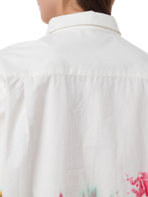 قميص صيفي بأكمام طويلة مصبوغ بطريقة الربط