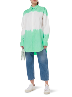 قميص صيفي بأكمام طويلة مصبوغ بطريقة الربط