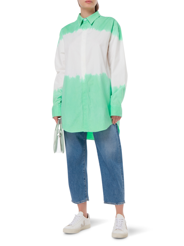 قميص صيفي بأكمام طويلة مصبوغ بطريقة الربط