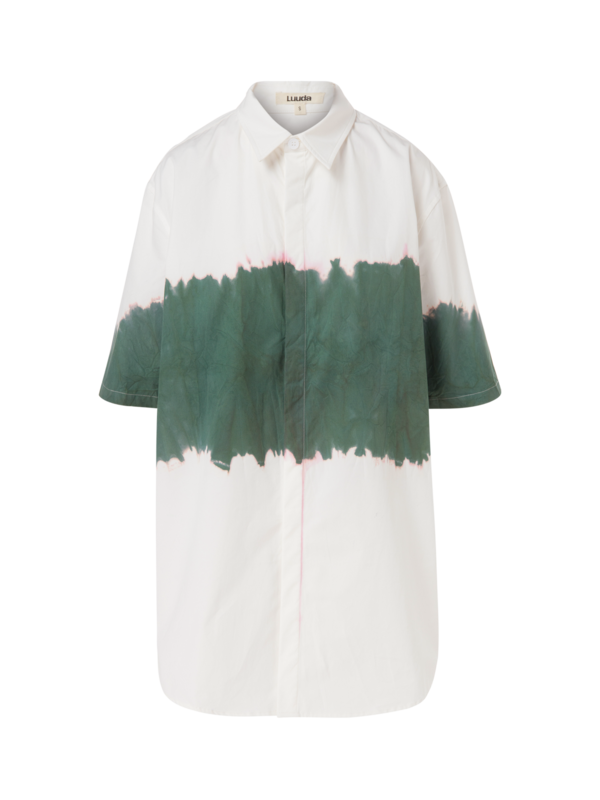 قميص صيفي بأكمام قصيرة مصبوغ بطريقة الربط