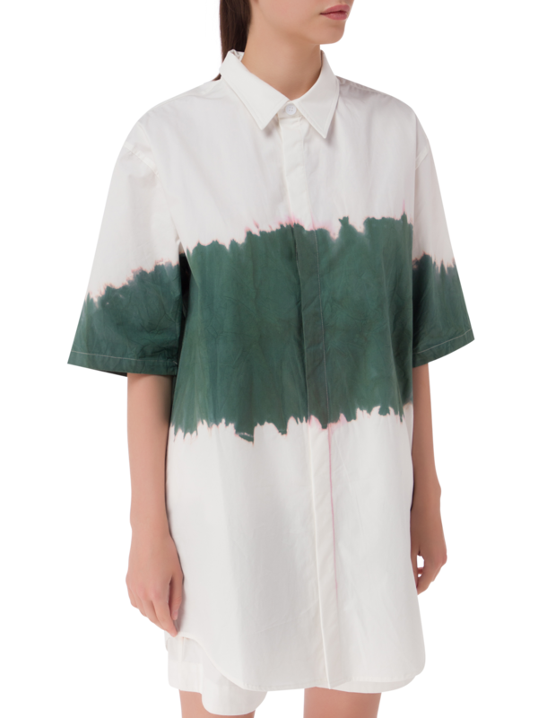 قميص صيفي بأكمام قصيرة مصبوغ بطريقة الربط