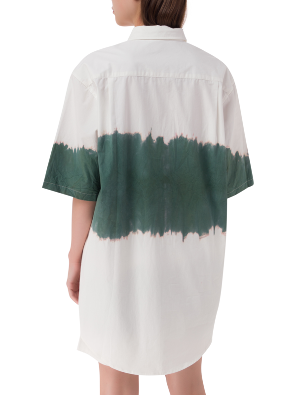 قميص صيفي بأكمام قصيرة مصبوغ بطريقة الربط