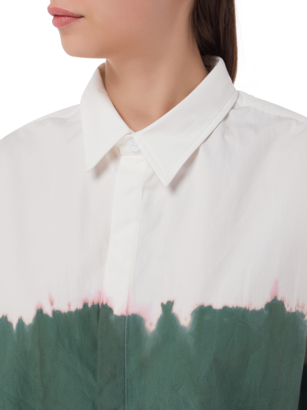 قميص صيفي بأكمام قصيرة مصبوغ بطريقة الربط