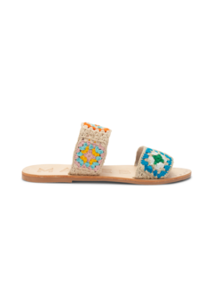 YUCATAN CROCHET DOULBE STRAP FLAT SANDALS
