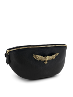 Leather Belt Bag with Statement Eagle Embellishment