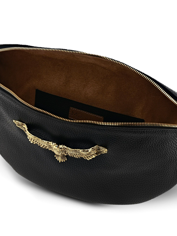 Leather Belt Bag with Statement Eagle Embellishment