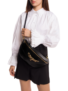 Leather Belt Bag with Statement Eagle Embellishment