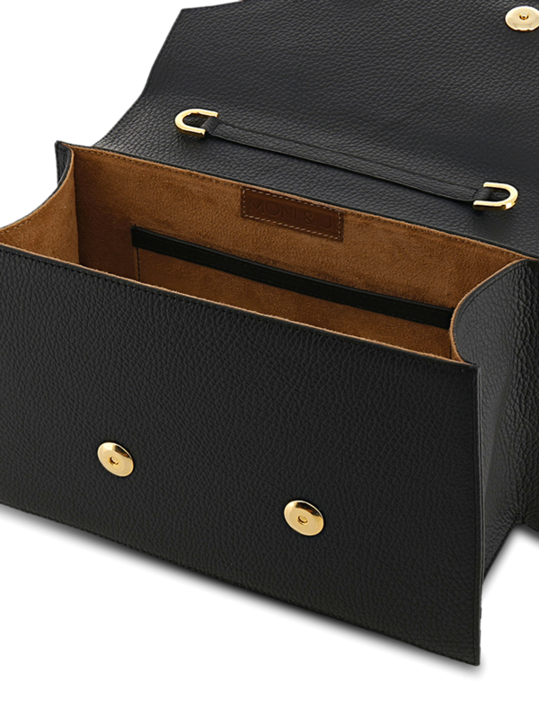 Structured Croc Effect Bag with Eagle Embellishment