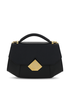 Structured Handbag with Gold Accents