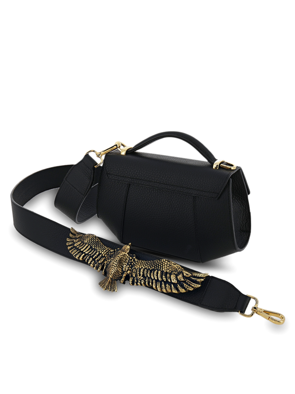 Structured Handbag with Gold Accents