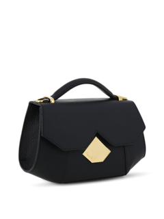 Structured Handbag with Gold Accents