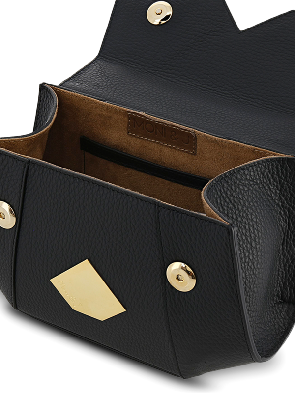 Structured Handbag with Gold Accents