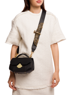 Structured Handbag with Gold Accents