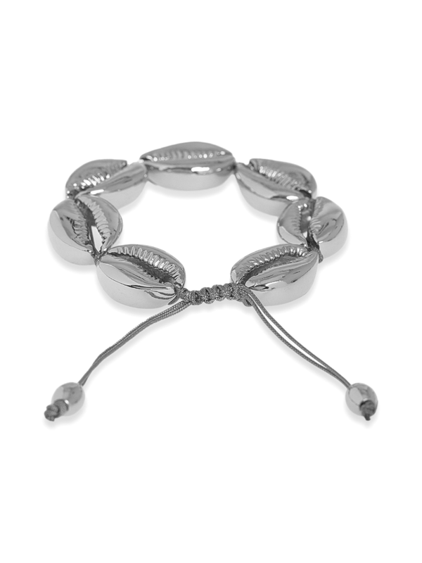 Silver-tone MEDIUM PUKA SHELL BRACELET