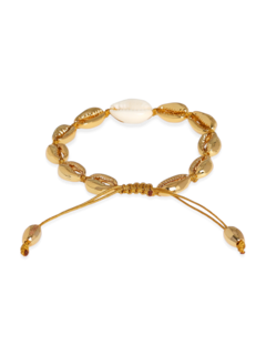 Gold-tone Puka Shell Bracelet Small