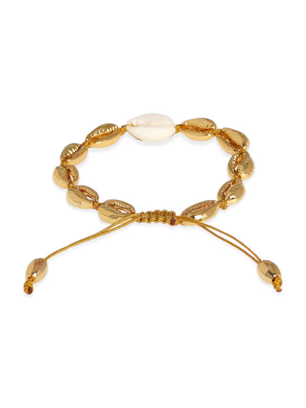 Gold-tone Puka Shell Bracelet Small