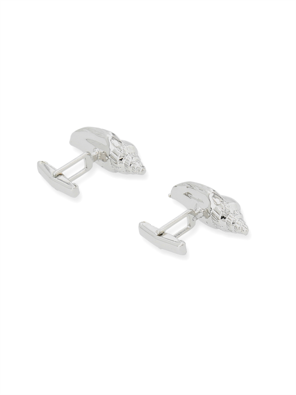 Silver-tone COLUBRA SHELL CUFFLINKS