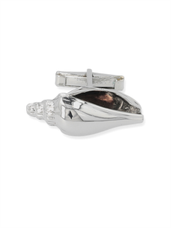 Silver-tone COLUBRA SHELL CUFFLINKS
