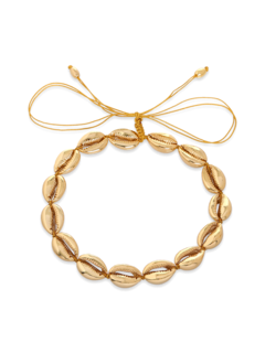 Gold-tone Puka Shell Necklace Large
