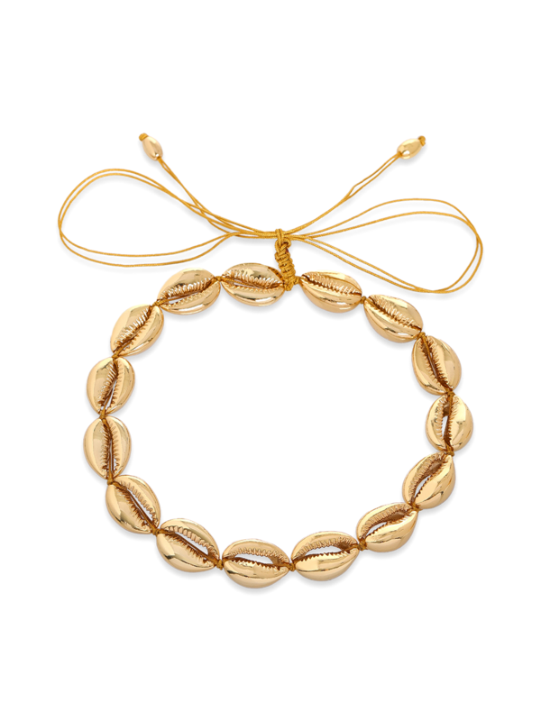 Gold-tone Puka Shell Necklace Large
