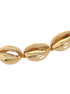 Gold-tone Puka Shell Necklace Large