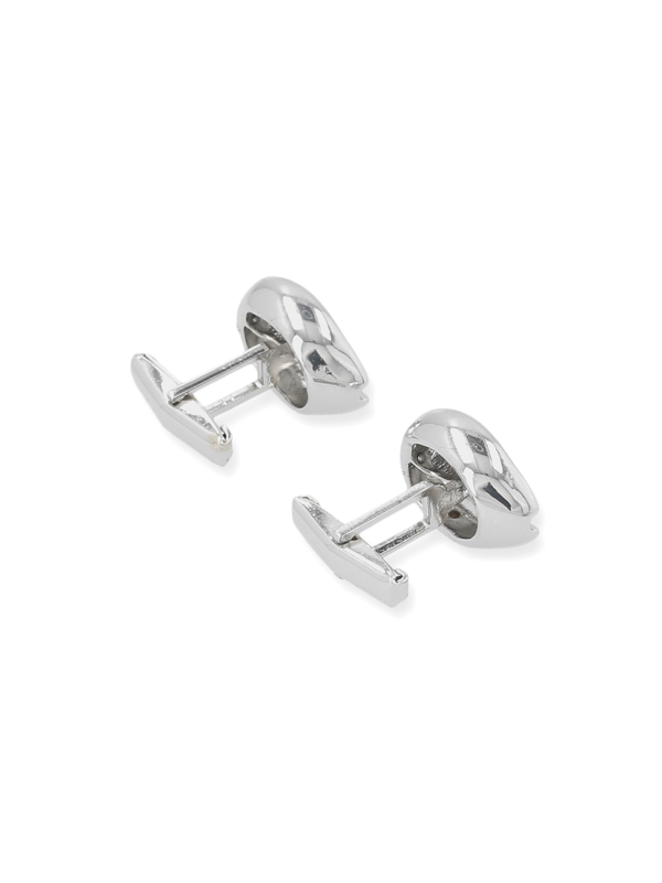Silver-tone PUKA SHELL CUFFLINKS