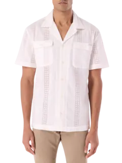 قميص بأكمام قصيرة وياقة كامب