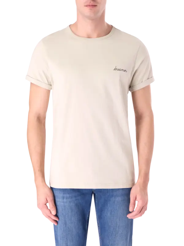 تيشرت بأكمام قصيرة مطرز بكلمة "Dreamer"