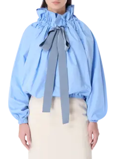 بلوزة أيكونيك مكشكشة من القطن