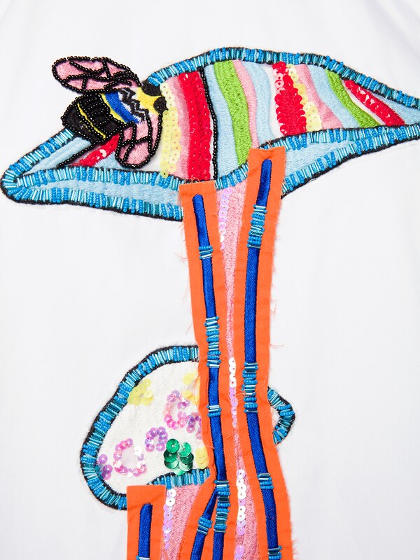 Embellished Mushroom Tie Cap Sleeve Top