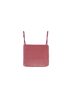 Eve Cotton Voile Stripe Crop Top