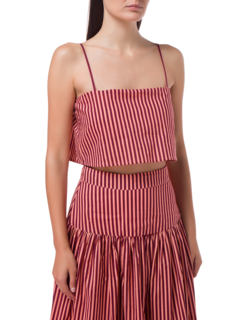 Eve Cotton Voile Stripe Crop Top
