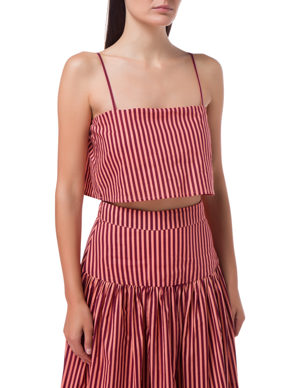 Eve Cotton Voile Stripe Crop Top