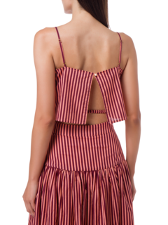 Eve Cotton Voile Stripe Crop Top