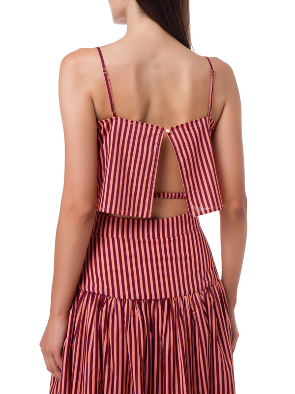 Eve Cotton Voile Stripe Crop Top