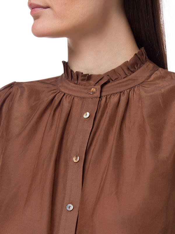 Eddy Silk Cotton Puff Sleeve Shirt