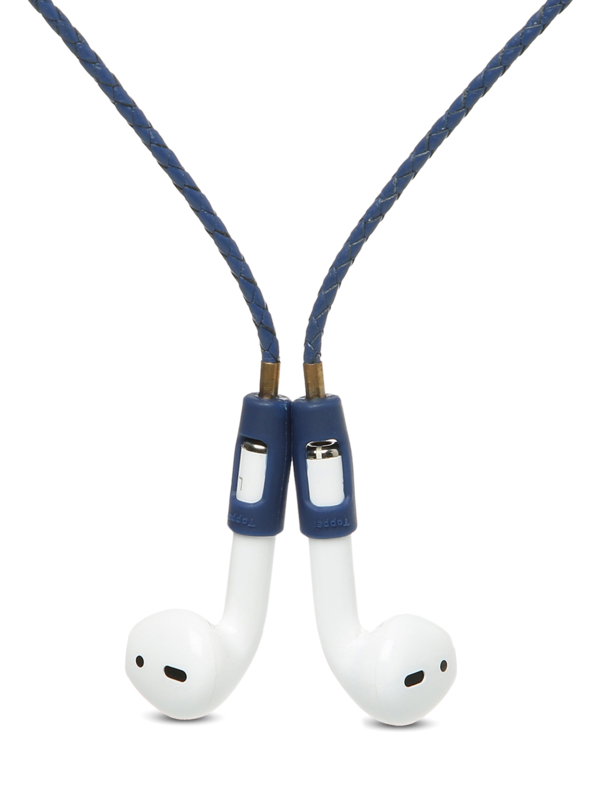 Blue Leather Airpod Strap