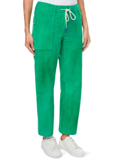 Suede Straight-Fit Pants